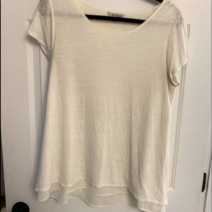 Lucky brand T shirt top w/ split back sheer layer